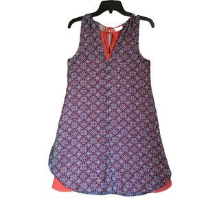NWT RNB Rich and Beautiful Indie Geometric V Neck Mini Tunic Dress Sz Medium